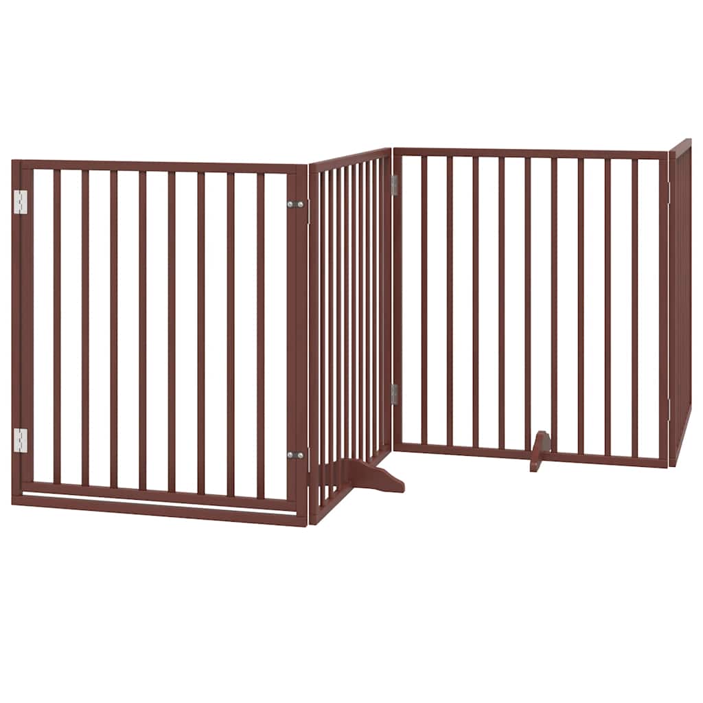 Vidaxl puerta para perros plegable 10 paneles 800 cm madera de álamo marrón