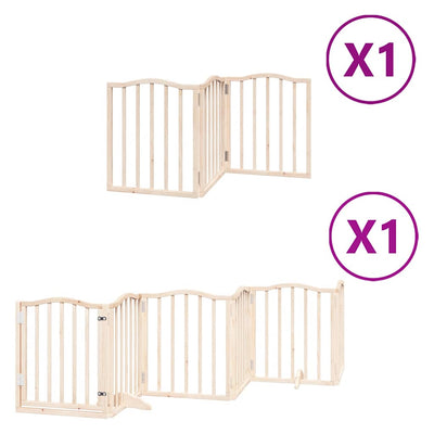 Vidaxx puerta plegable para perros con puerta 9 paneles 450 cm madera de álamo