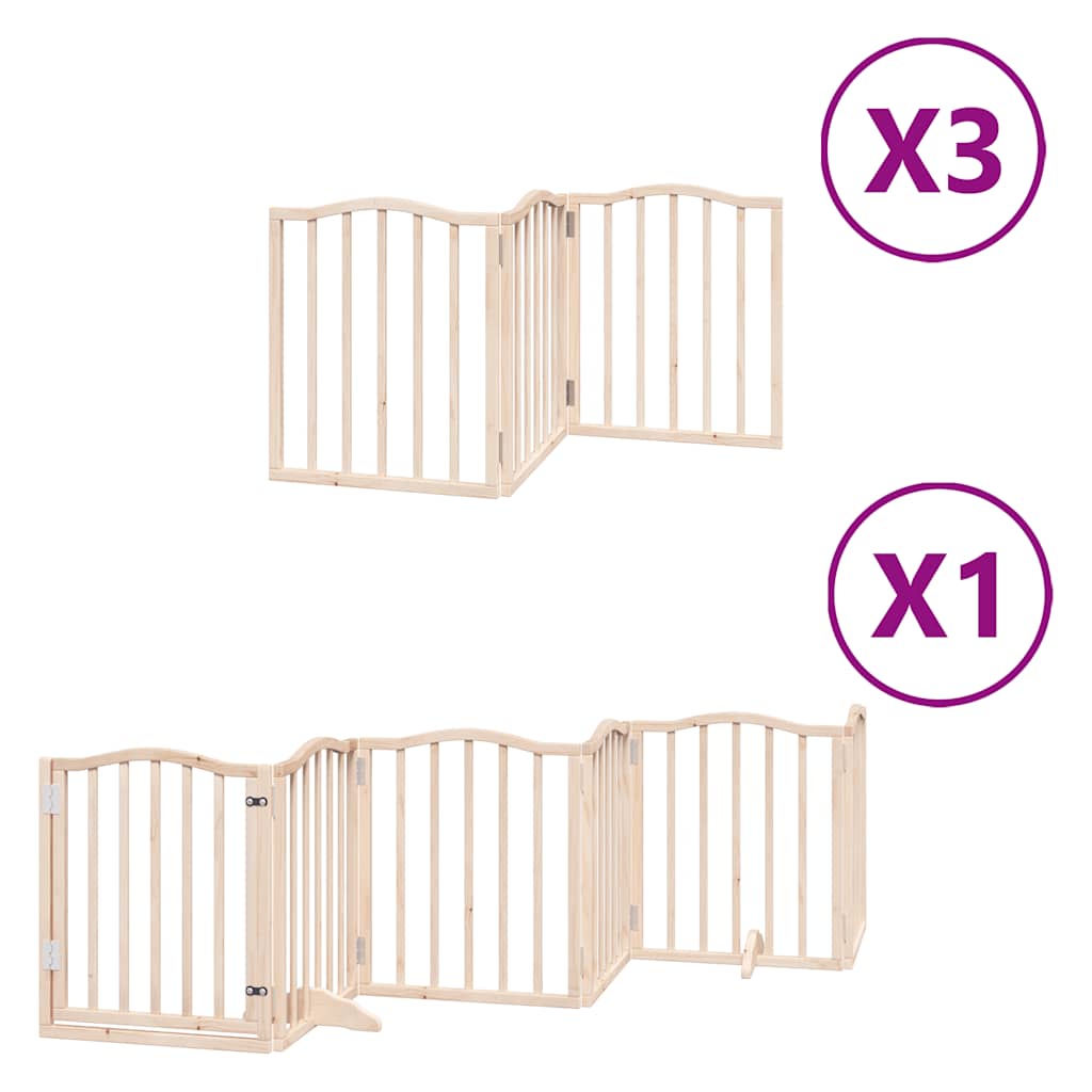 Vidaxx puerta plegable para perros con puerta 15 paneles 750 cm madera de álamo