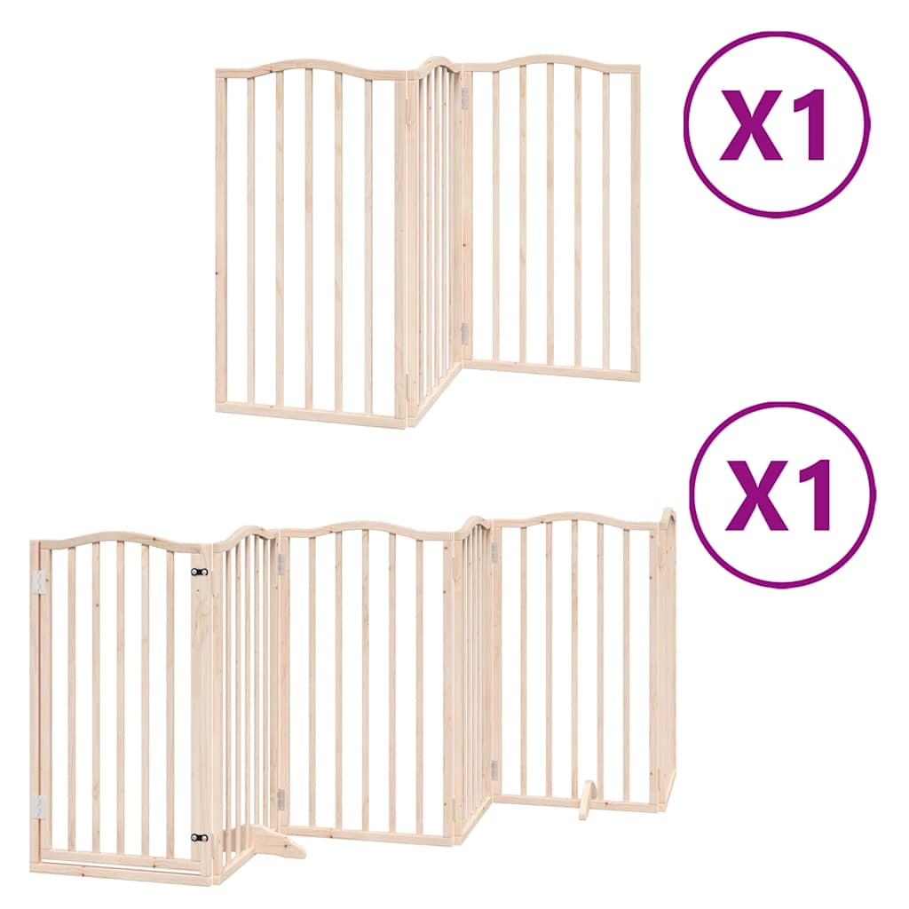 Vidaxx puerta plegable para perros con puerta 9 paneles 450 cm madera de álamo