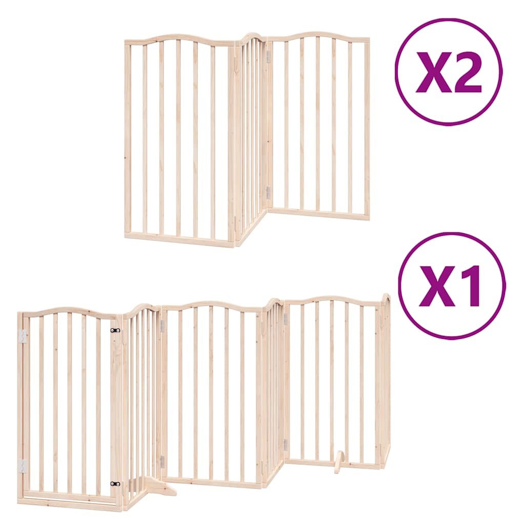 Vidaxx puerta plegable para perros con puerta 12 paneles 600 cm madera de álamo