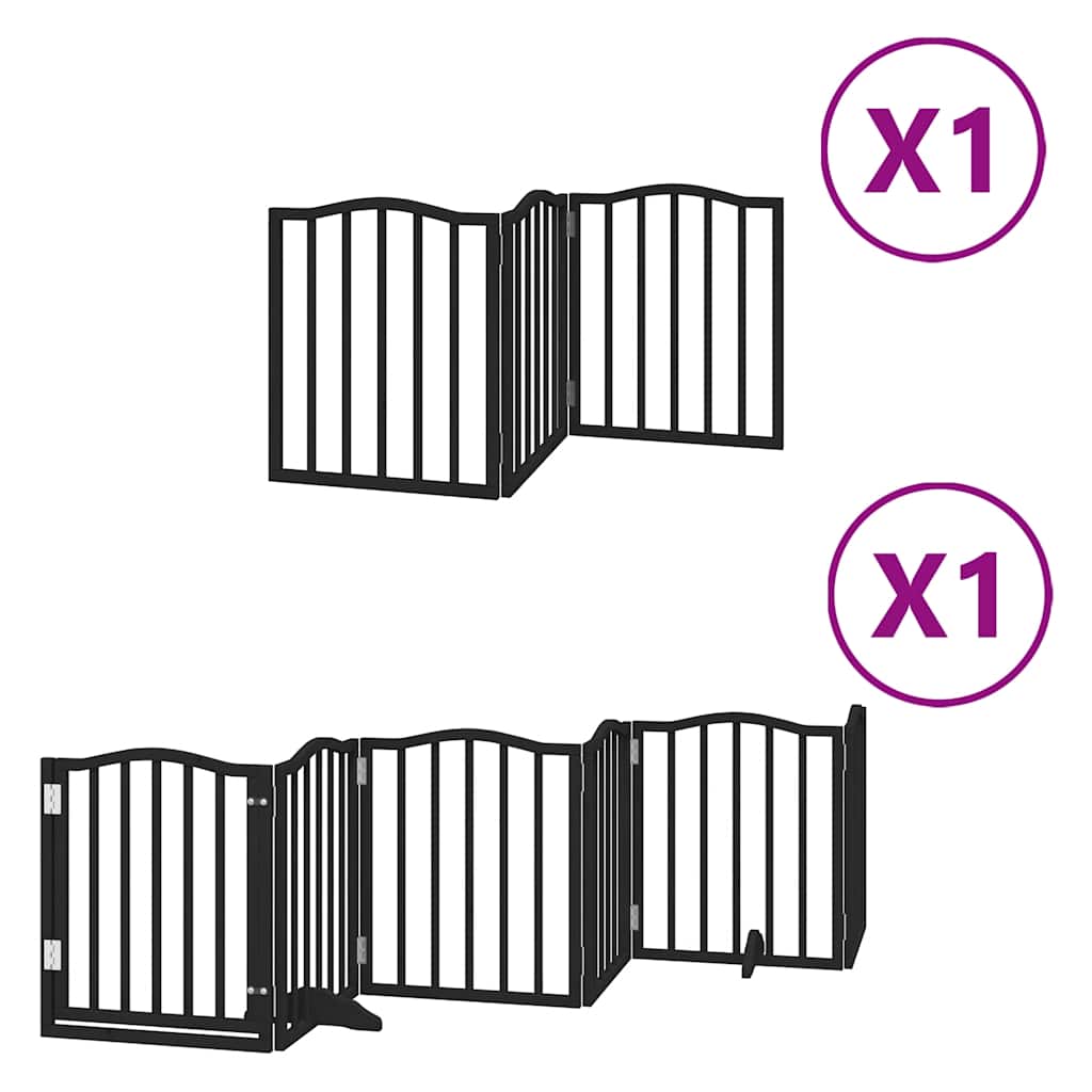 Vidaxx puerta para perros plegable 9 paneles 450 cm madera de álamo negro