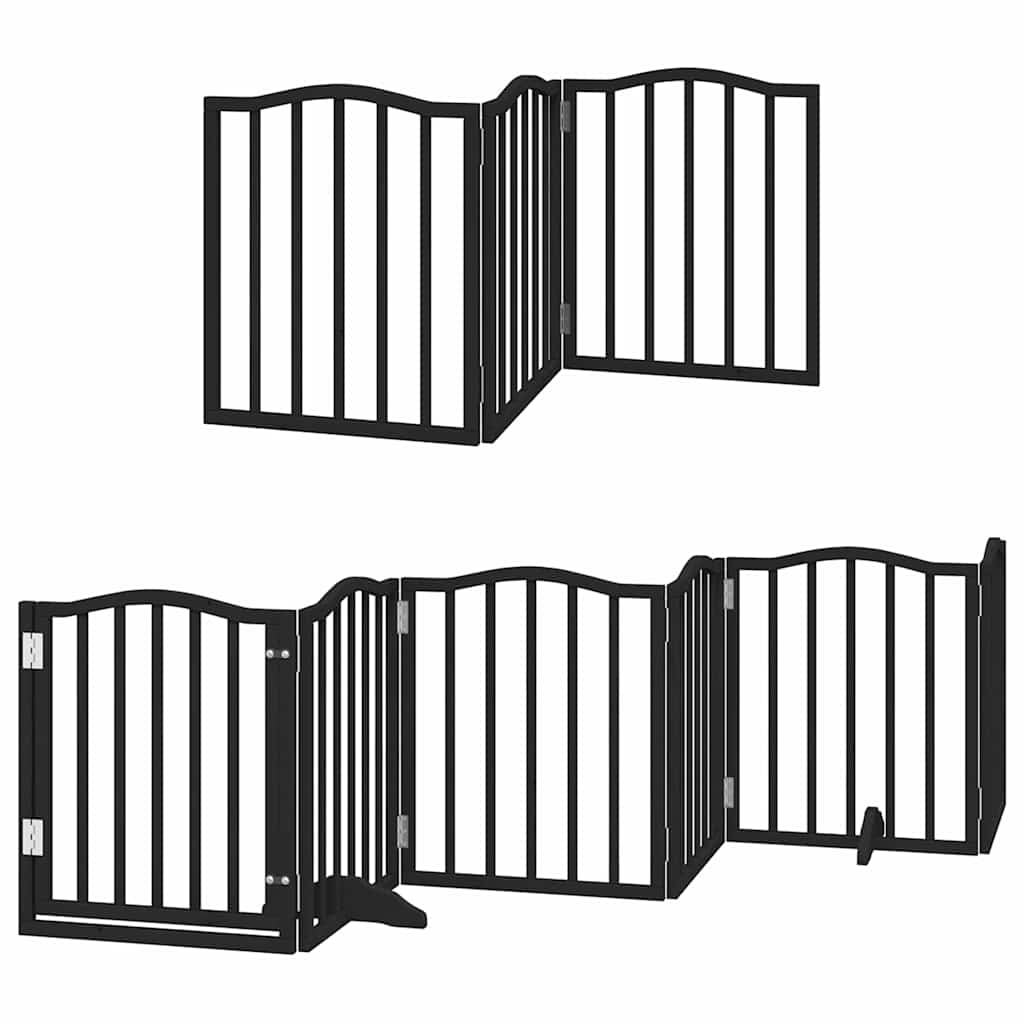 Vidaxx puerta para perros plegable 12 paneles 600 cm madera de álamo negro