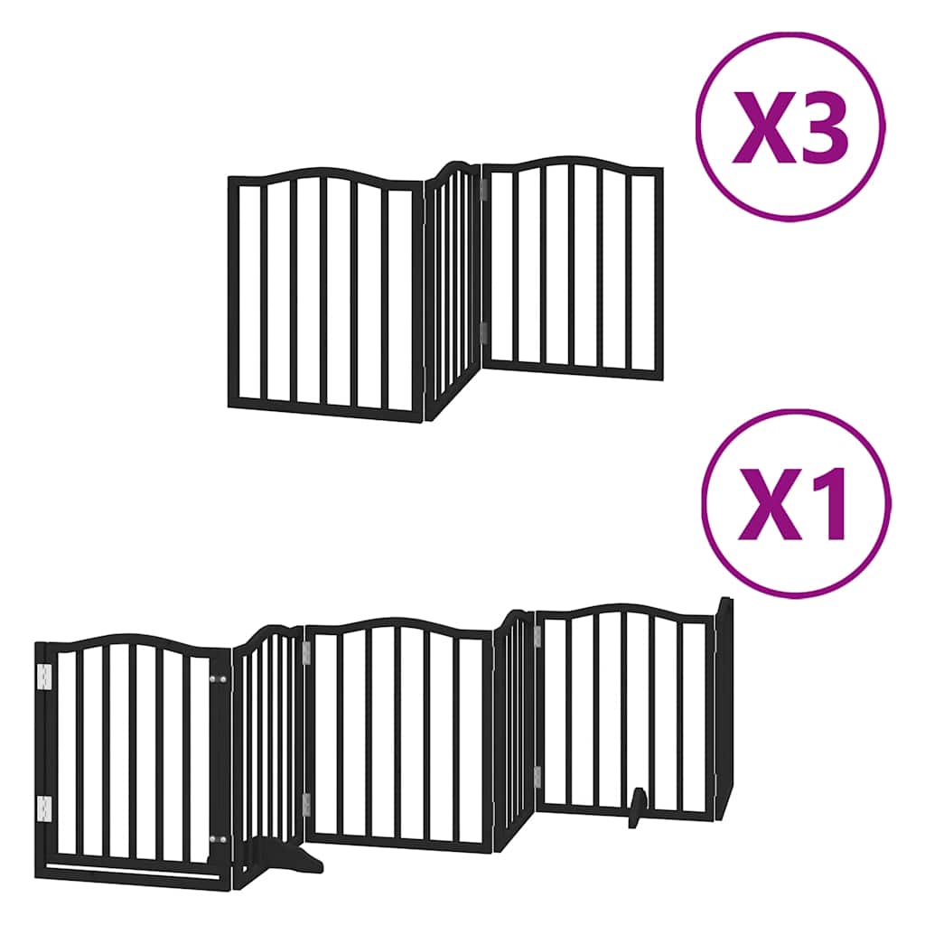 Vidaxx puerta para perros plegable 15 paneles 750 cm madera de álamo negro