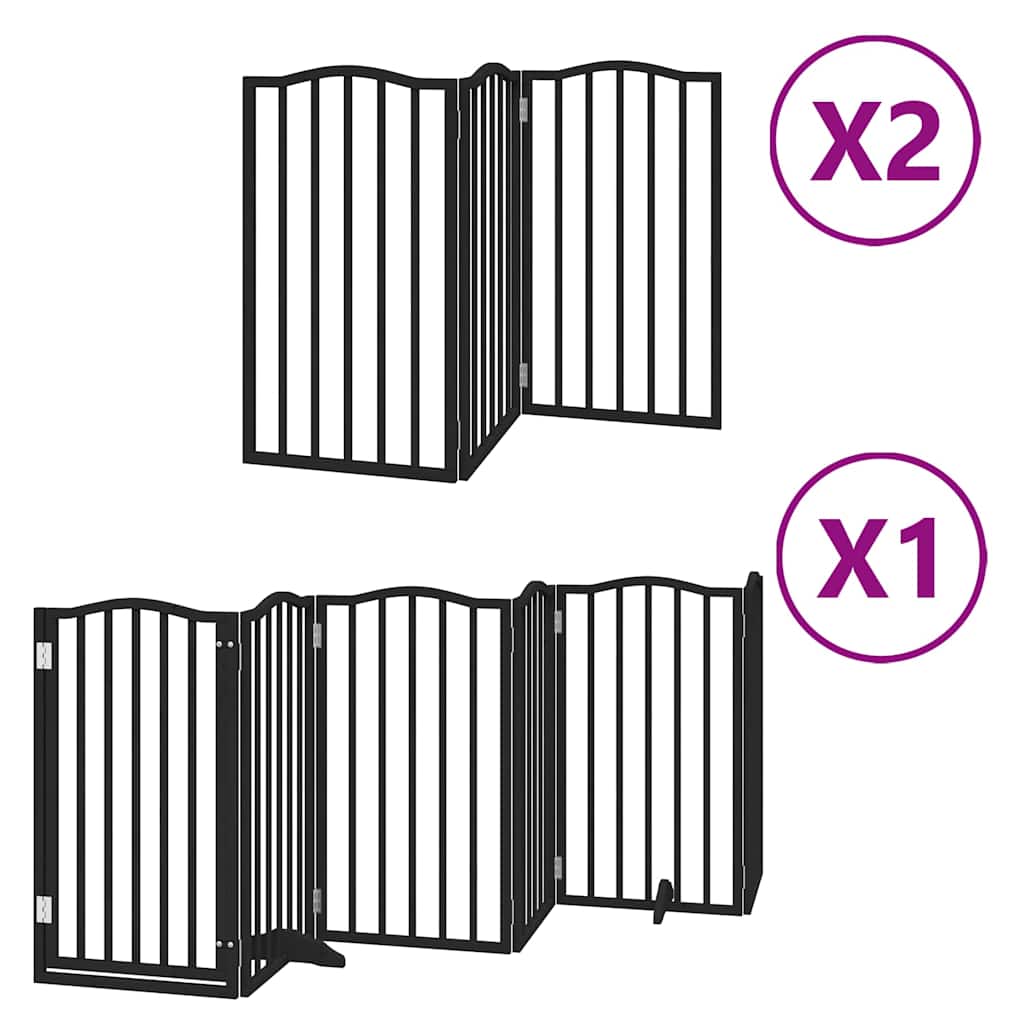 Vidaxx puerta para perros plegable 12 paneles 600 cm madera de álamo negro