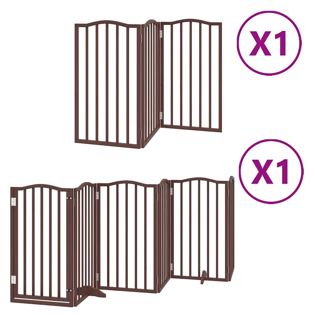 Vidaxx puerta para perros plegable 9 paneles 450 cm madera de álamo marrón