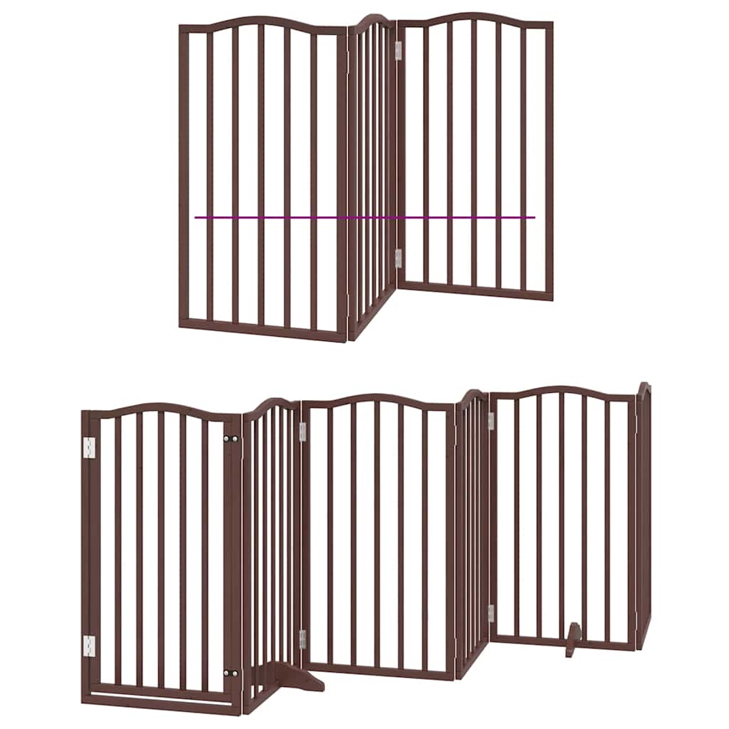 Vidaxx puerta para perros plegable 9 paneles 450 cm madera de álamo marrón