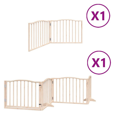 Vidaxx puerta para perros plegable con puerta 6 paneles 480 cm madera de álamo