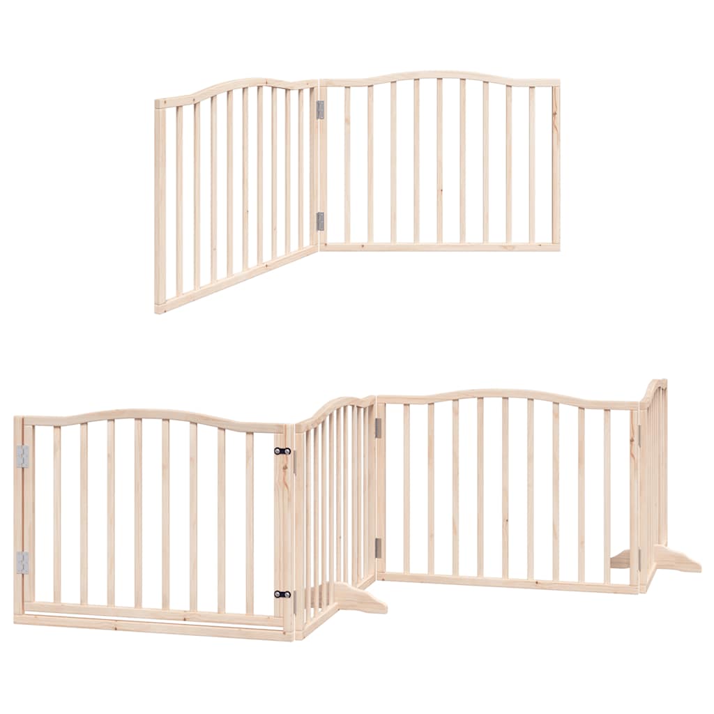 Vidaxx puerta para perros plegable con puerta 6 paneles 480 cm madera de álamo