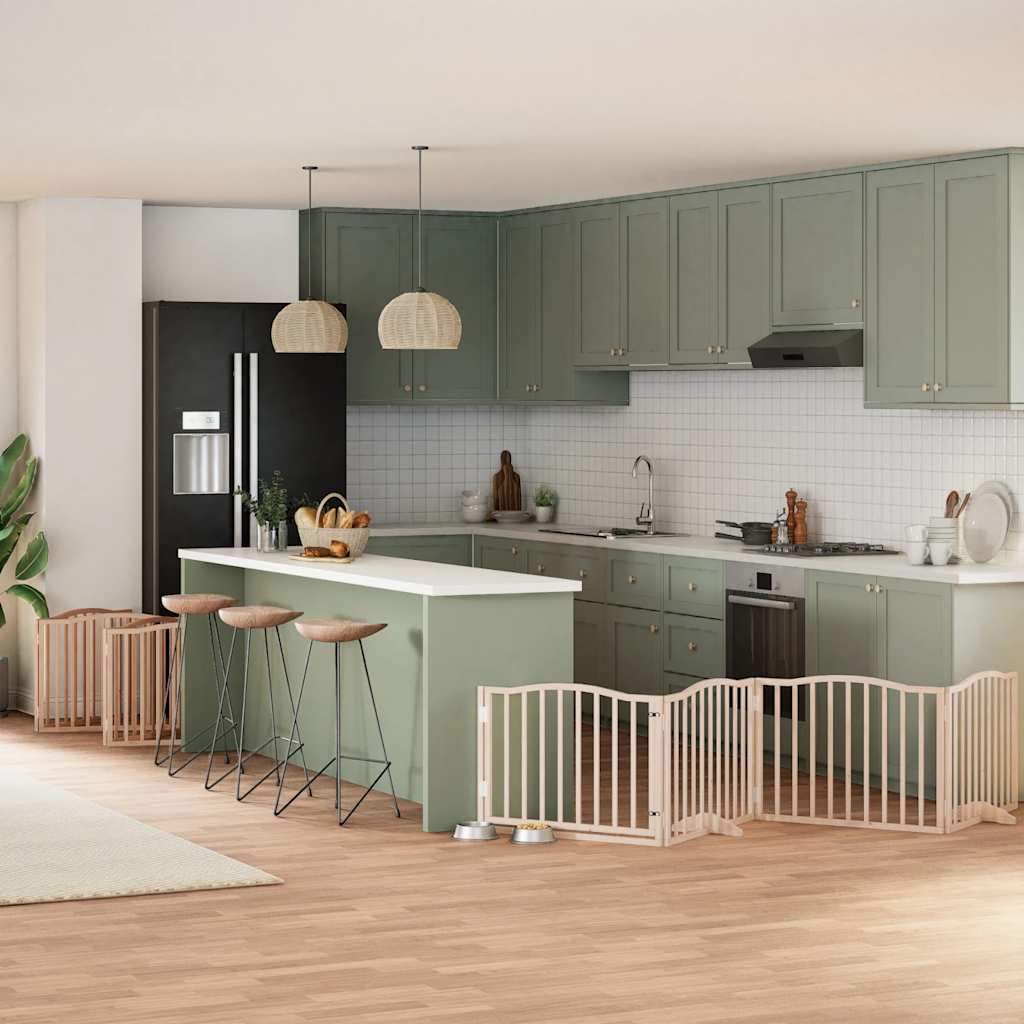 Vidaxx puerta plegable para perros con puerta 10 paneles 800 cm madera de álamo