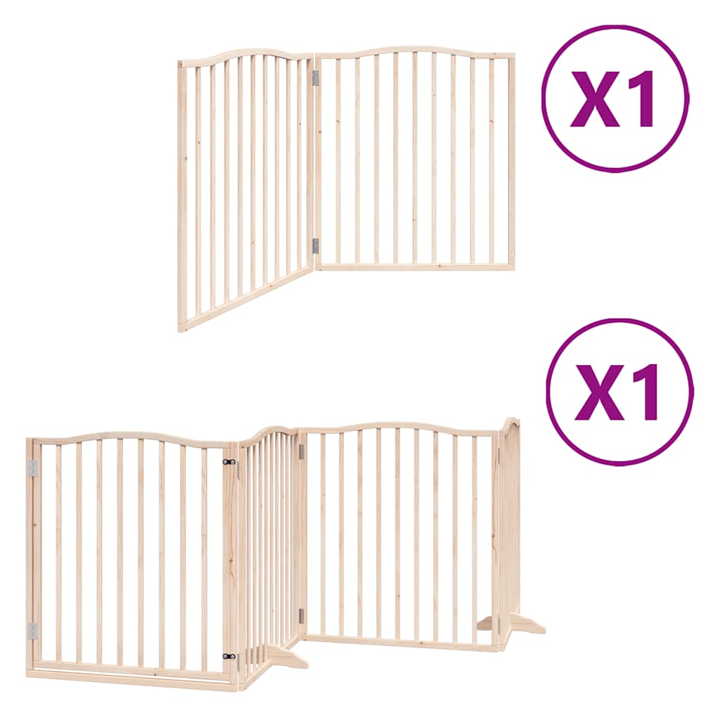 Vidaxx puerta para perros plegable con puerta 6 paneles 480 cm madera de álamo