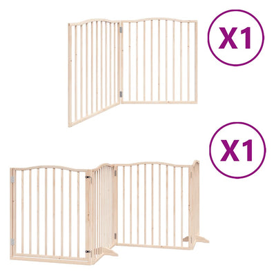 Vidaxx puerta para perros plegable con puerta 6 paneles 480 cm madera de álamo