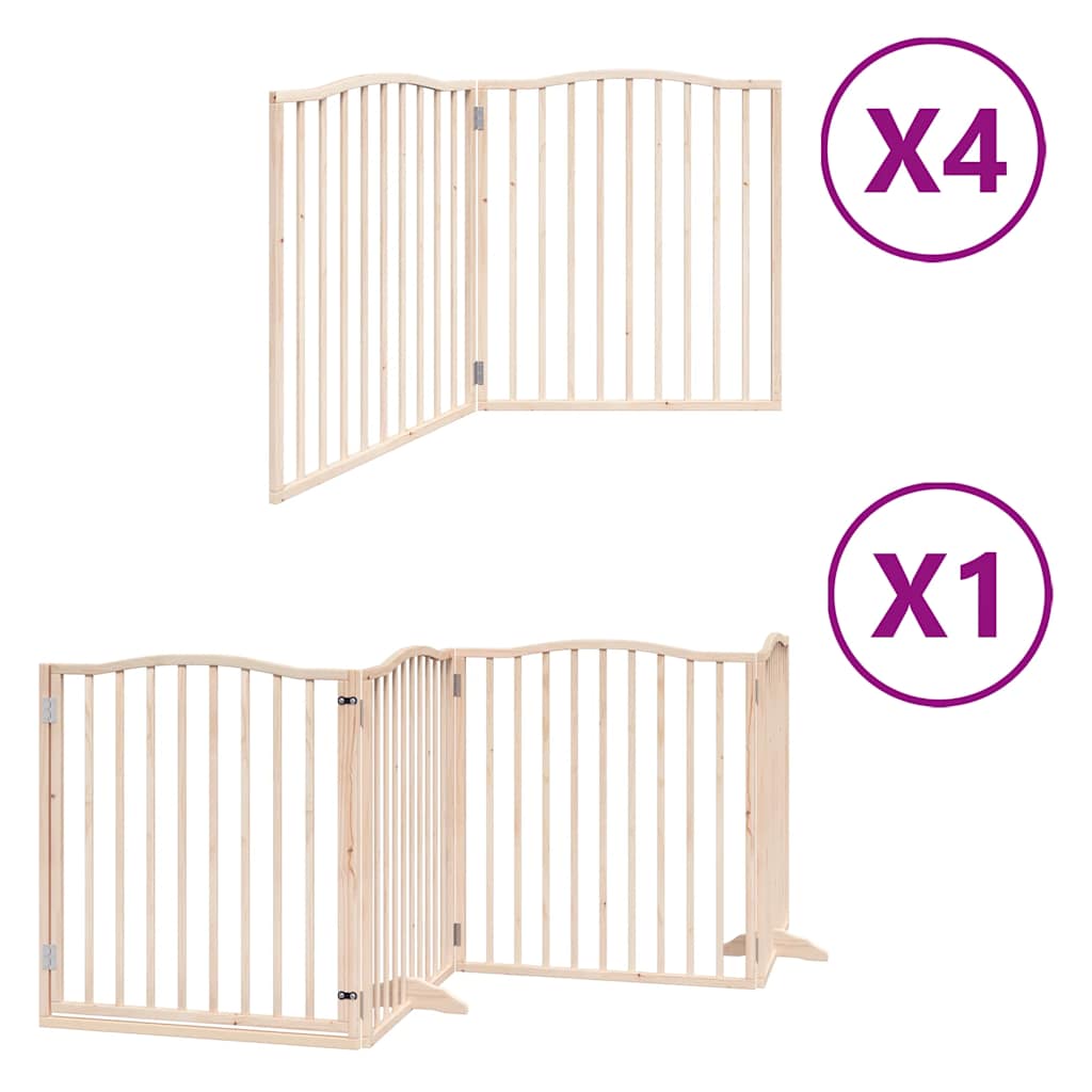 Vidaxx puerta plegable para perros con puerta 12 paneles 960 cm madera de álamo