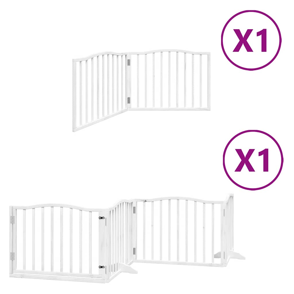 Vidaxx puerta para perros plegable con puerta 6 paneles 480 cm madera de álamo blanco