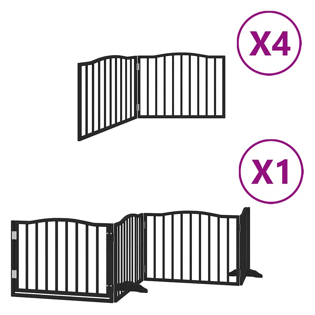 Vidaxx puerta para perros plegable 12 paneles 960 cm madera de álamo negro