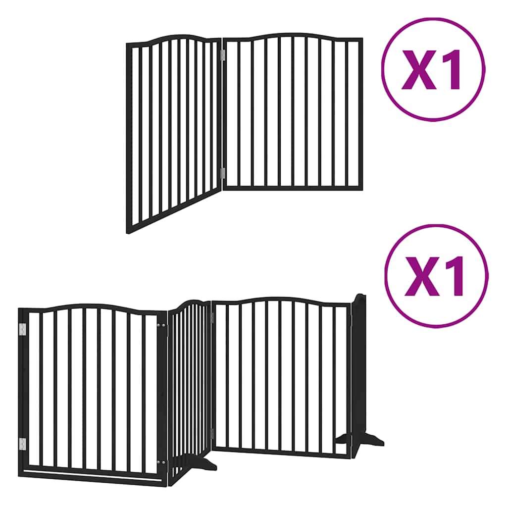 Vidaxx puerta para perros plegable 6 paneles 480 cm madera de álamo negro