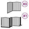Vidaxl puerta para perros plegable 10 paneles 800 cm madera de álamo negro