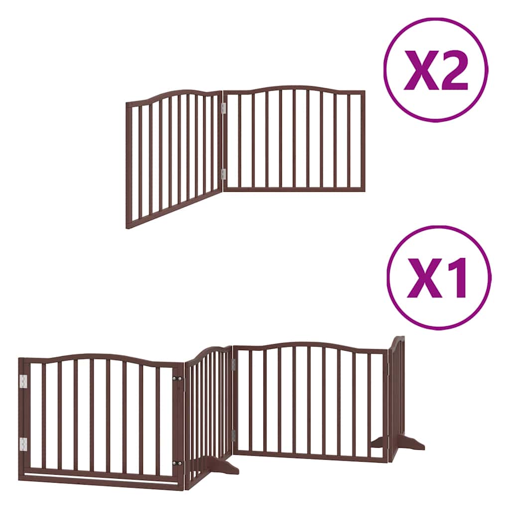 Vidaxx puerta para perros plegable 8 paneles 640 cm madera de álamo marrón