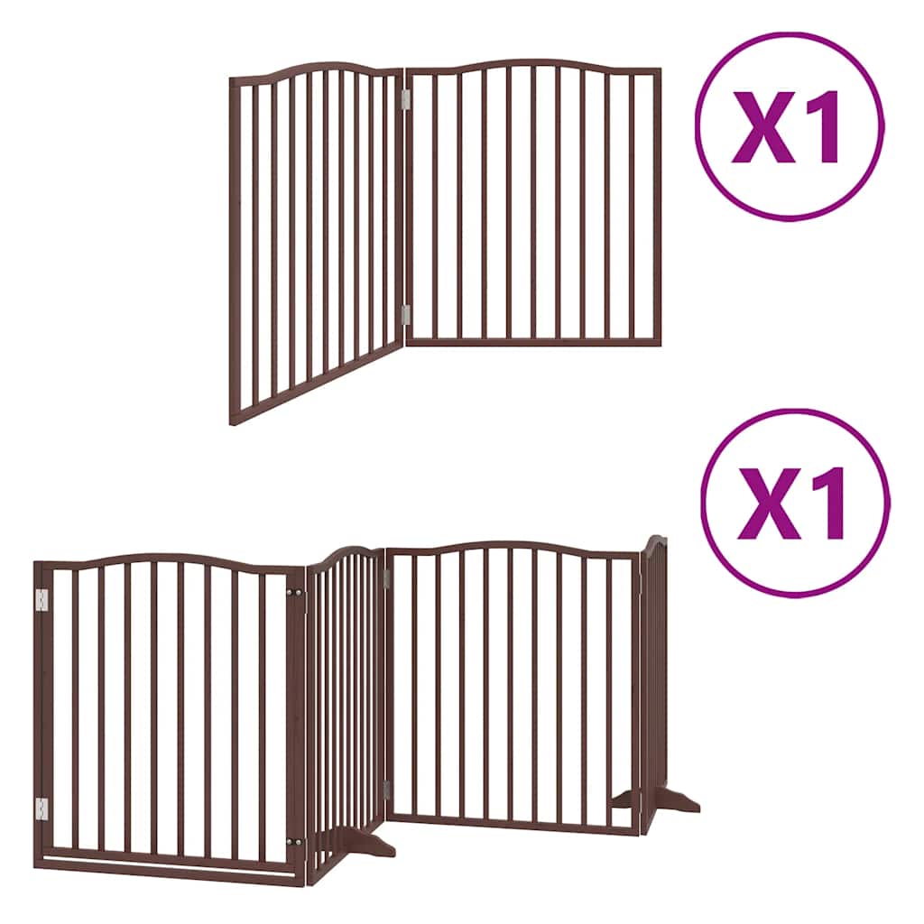 Vidaxl puerta para perros plegable 6 paneles 480 cm madera de álamo marrón
