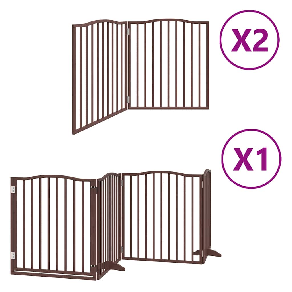 Vidaxx puerta para perros plegable 8 paneles 640 cm madera de álamo marrón