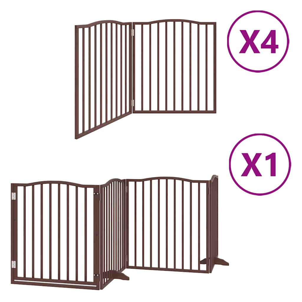 Vidaxl puerta para perros plegable 12 paneles 960 cm madera de álamo marrón