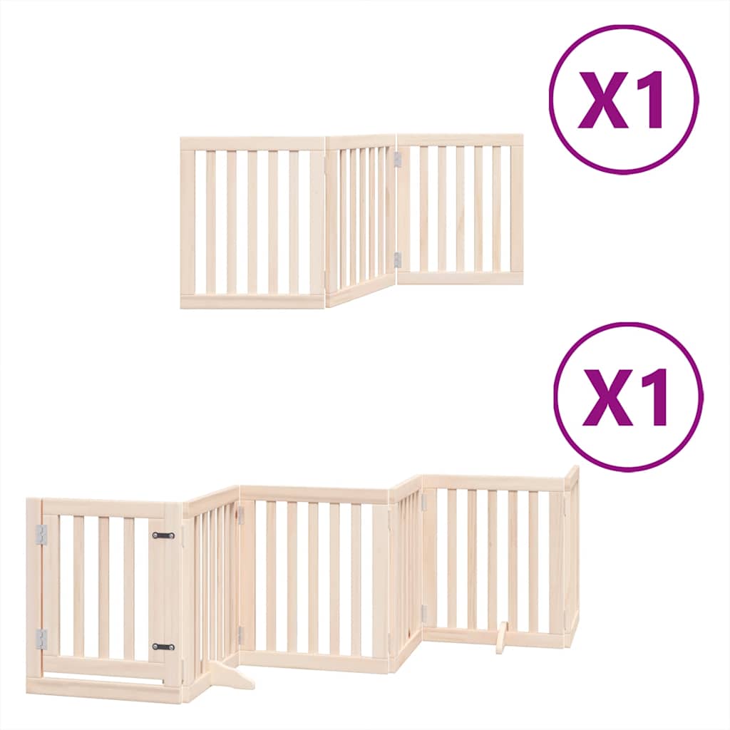 Vidaxx puerta plegable para perros con puerta 9 paneles 450 cm madera de álamo