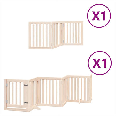 Vidaxx puerta plegable para perros con puerta 9 paneles 450 cm madera de álamo