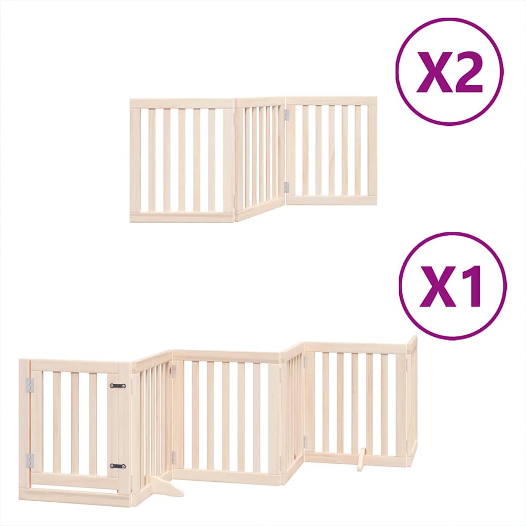 Vidaxx puerta plegable para perros con puerta 12 paneles 600 cm madera de álamo