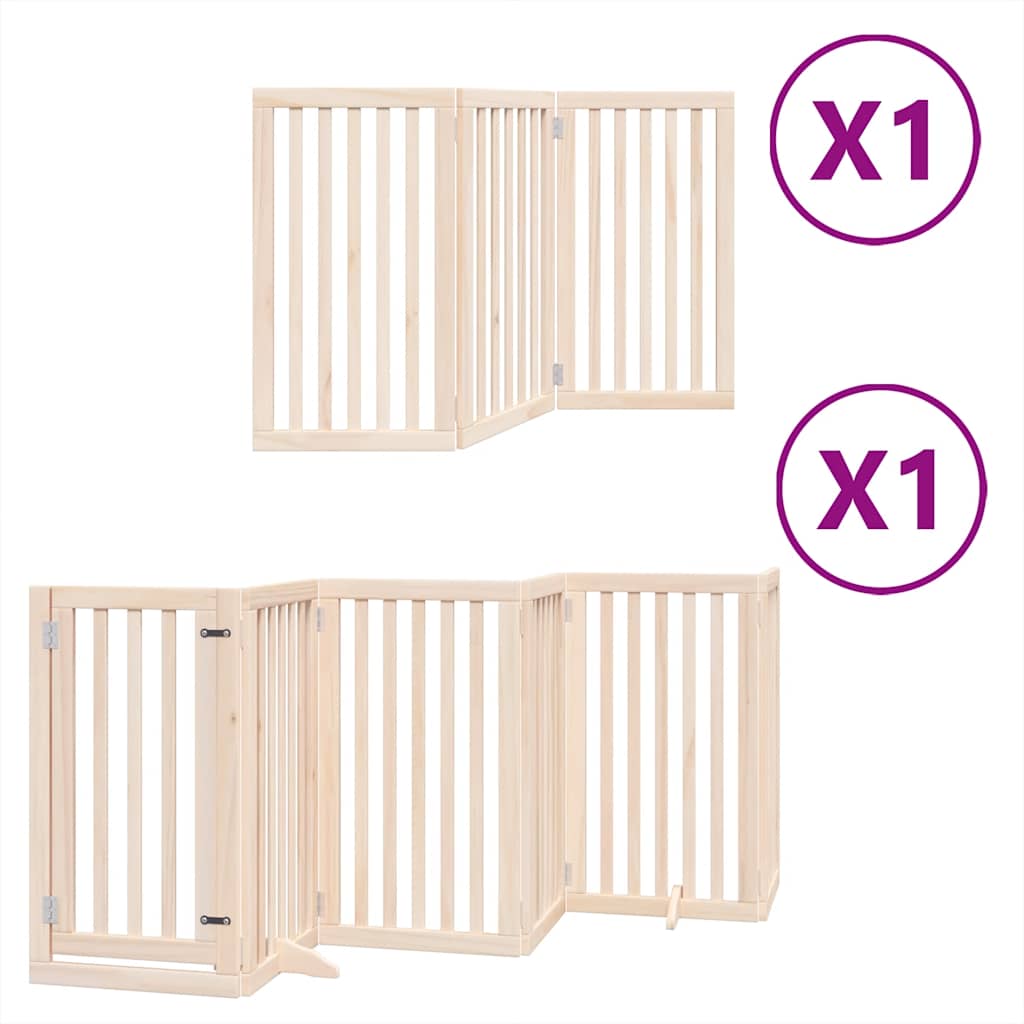 Vidaxx puerta plegable para perros con puerta 9 paneles 450 cm madera de álamo