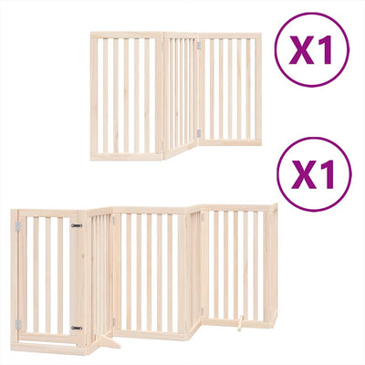 Vidaxx puerta plegable para perros con puerta 9 paneles 450 cm madera de álamo