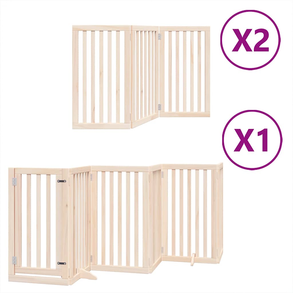 Vidaxx puerta plegable para perros con puerta 12 paneles 600 cm madera de álamo