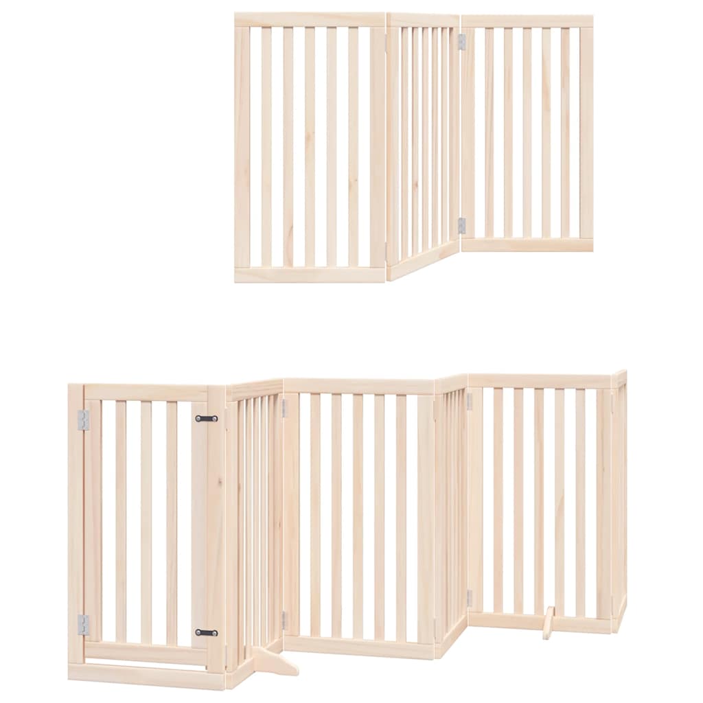 Vidaxx puerta plegable para perros con puerta 12 paneles 600 cm madera de álamo