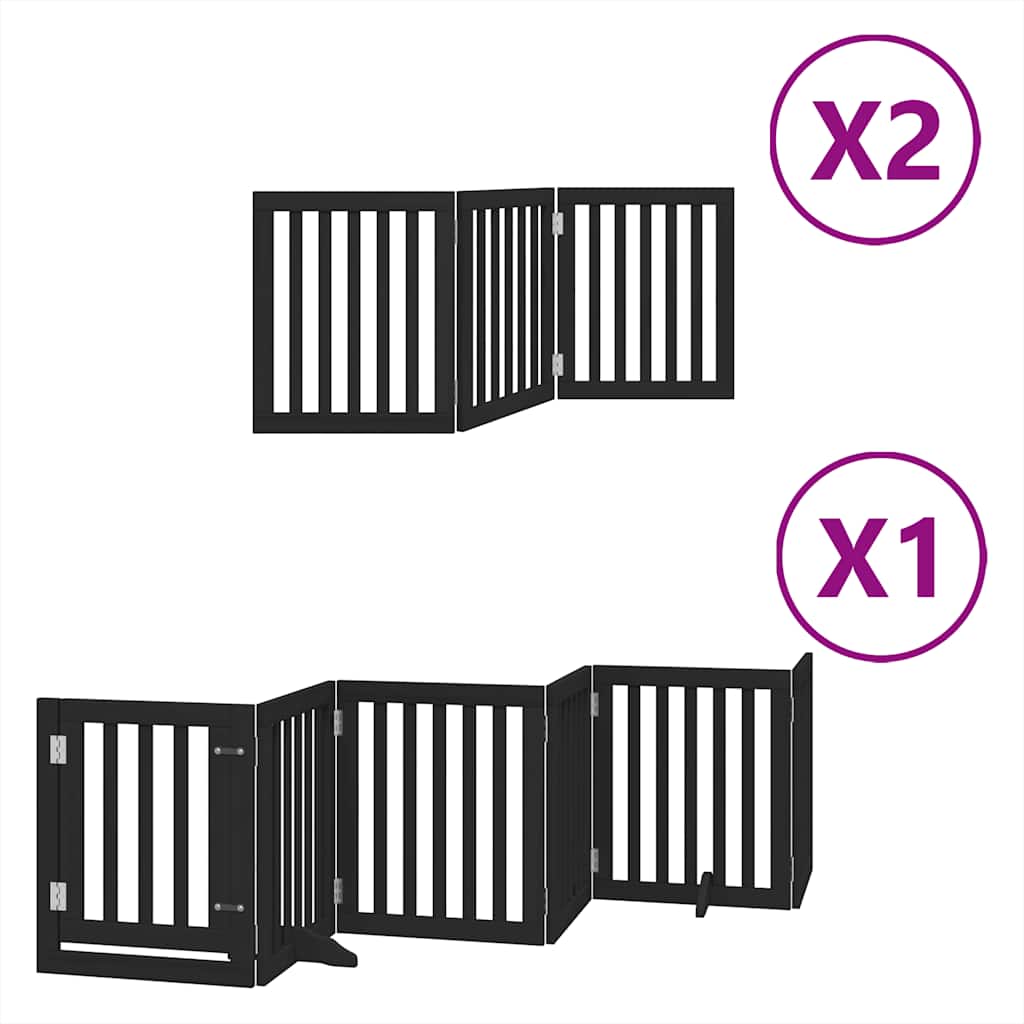 Vidaxx puerta para perros plegable 12 paneles 600 cm madera de álamo negro