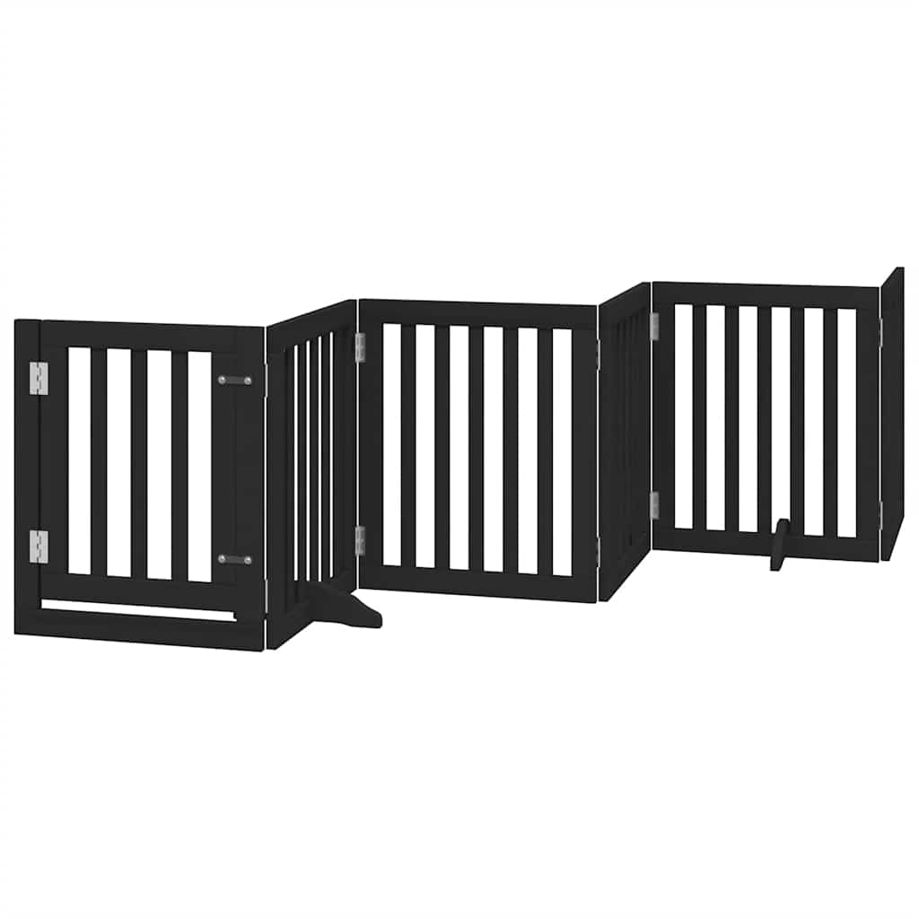 Vidaxx puerta para perros plegable 12 paneles 600 cm madera de álamo negro