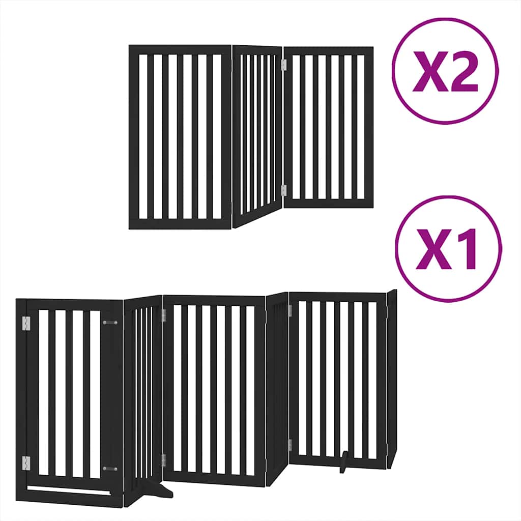 Vidaxx puerta para perros plegable 12 paneles 600 cm madera de álamo negro