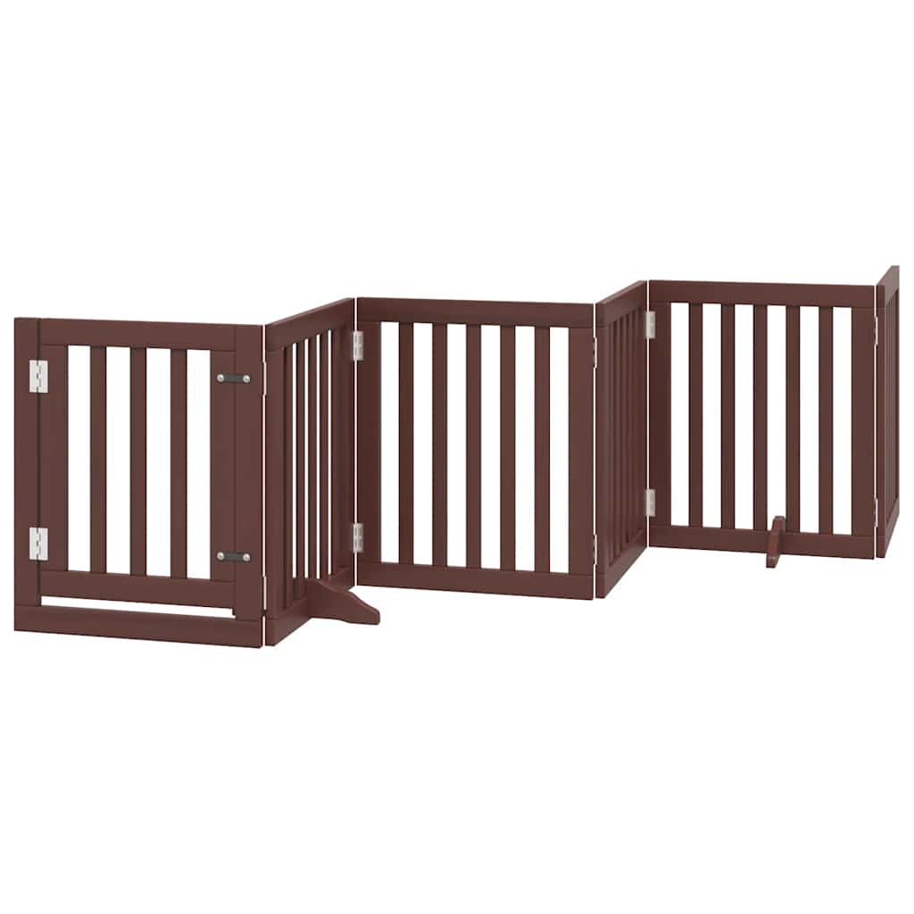 Vidaxl puerta para perros plegable 12 paneles 600 cm madera de álamo marrón