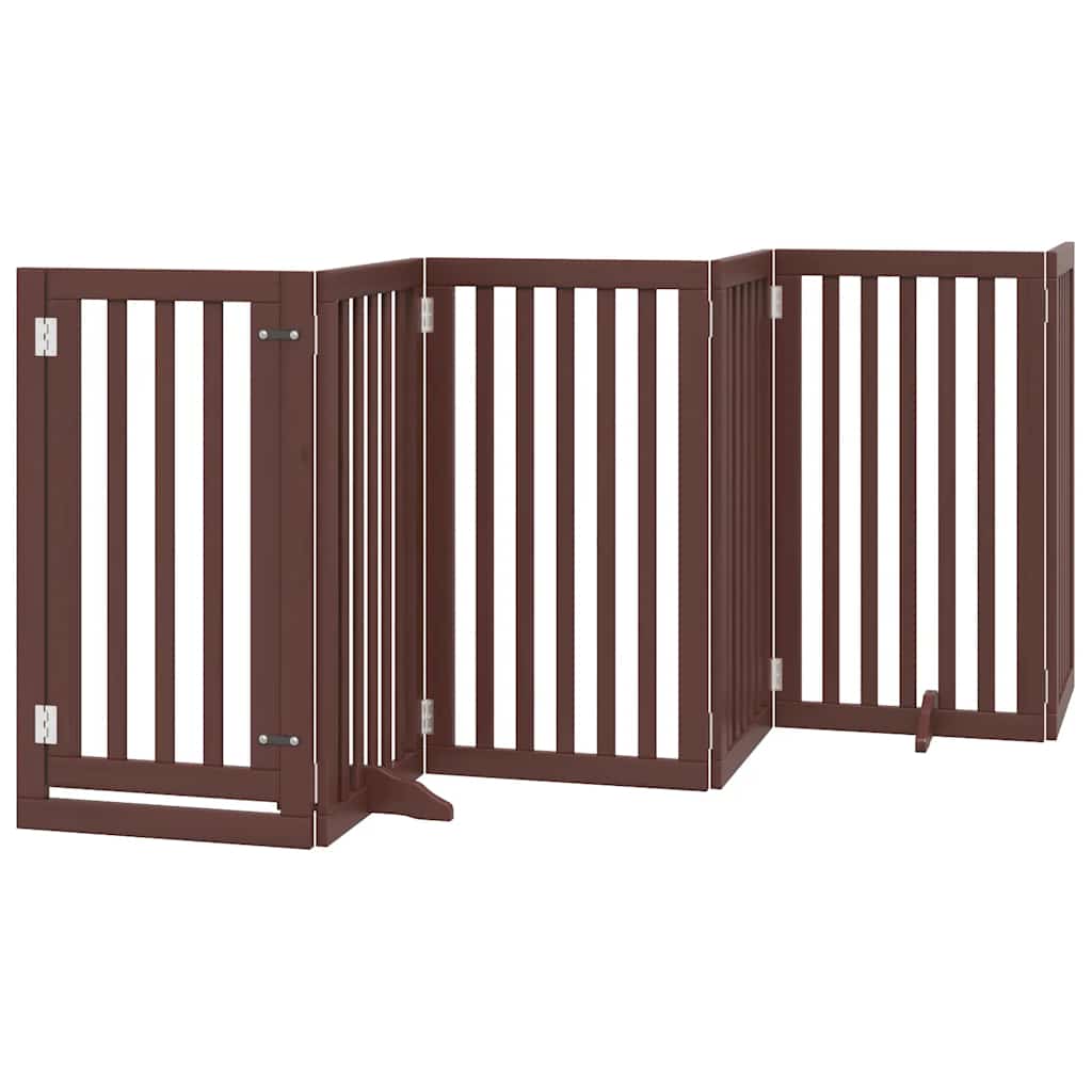 Vidaxx puerta para perros plegable 9 paneles 450 cm madera de álamo marrón