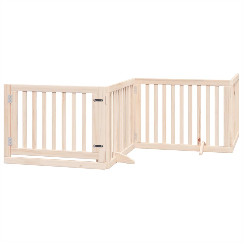 Vidaxx puerta para perros plegable con puerta 6 paneles 480 cm madera de álamo