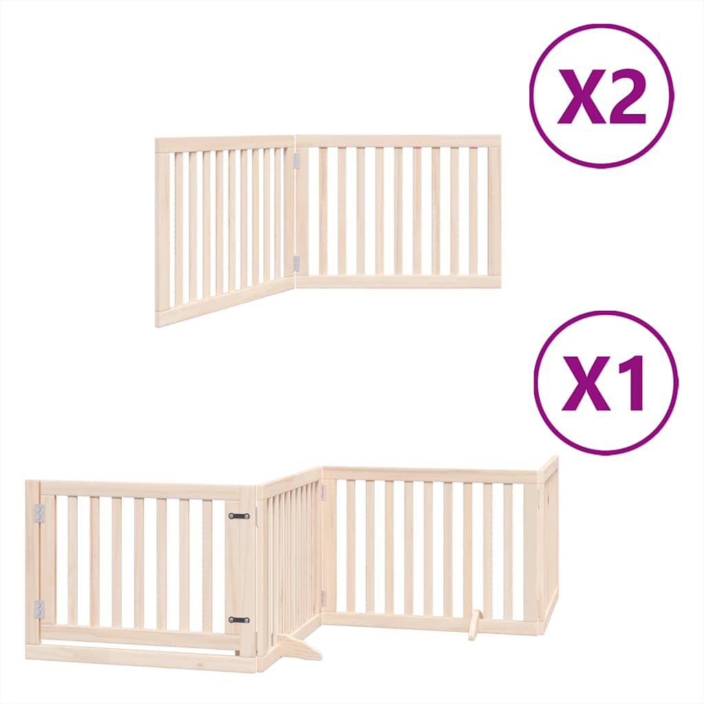 Vidaxx puerta plegable para perros con puerta 8 paneles 640 cm madera de álamo