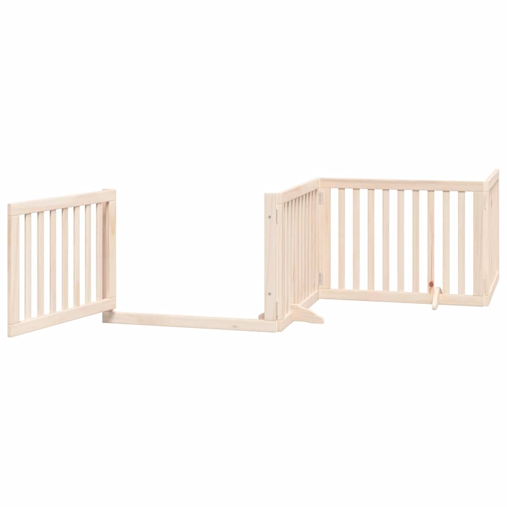 Vidaxx puerta plegable para perros con puerta 8 paneles 640 cm madera de álamo