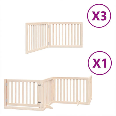 Cancello per cani pieghevole Vidaxx con porta 10 pannelli 800 cm in legno di pioppo