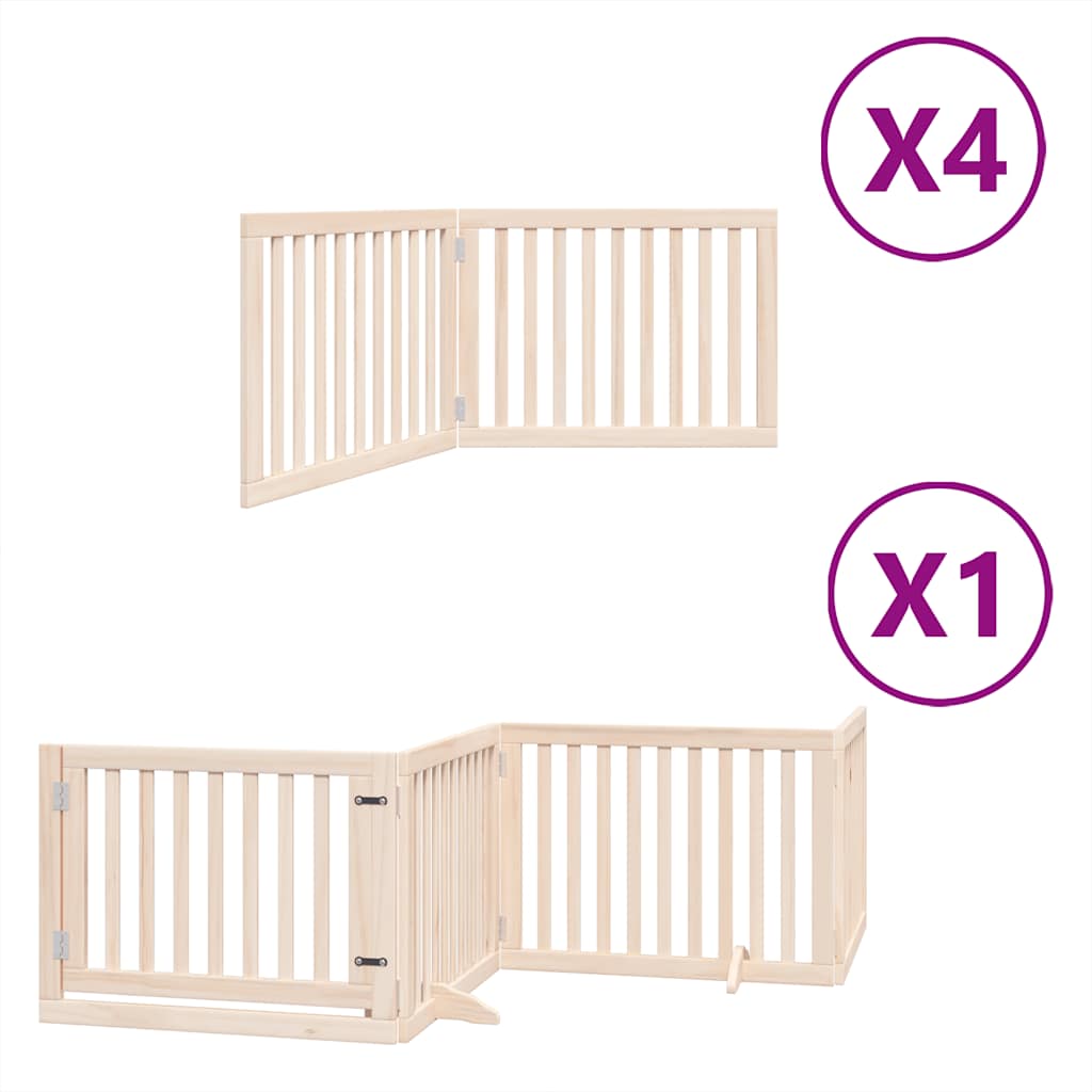Vidaxx puerta plegable para perros con puerta 12 paneles 960 cm madera de álamo