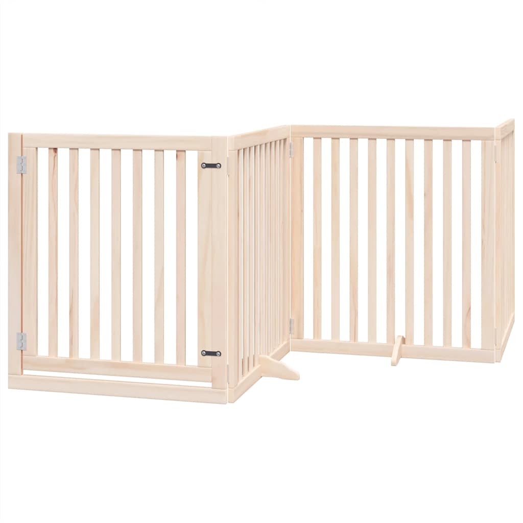Vidaxx puerta para perros plegable con puerta 6 paneles 480 cm madera de álamo