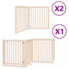 Cancello per cani pieghevole Vidaxx con porta 8 pannelli 640 cm in legno di pioppo