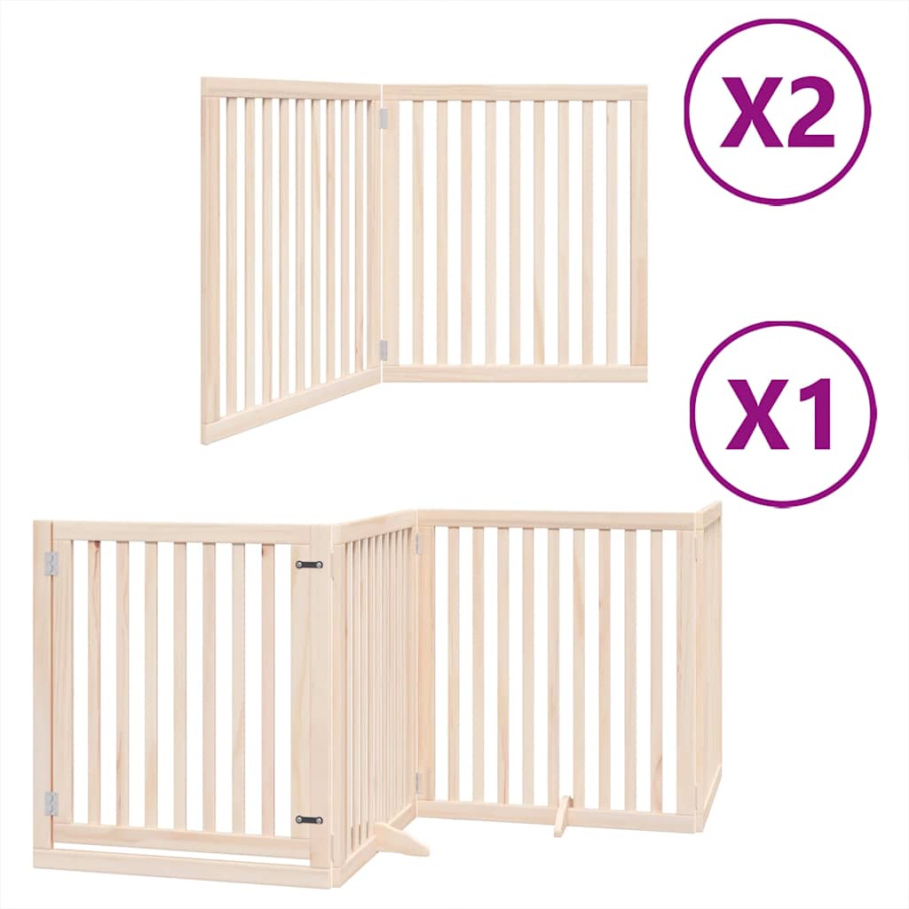 Vidaxx puerta plegable para perros con puerta 8 paneles 640 cm madera de álamo