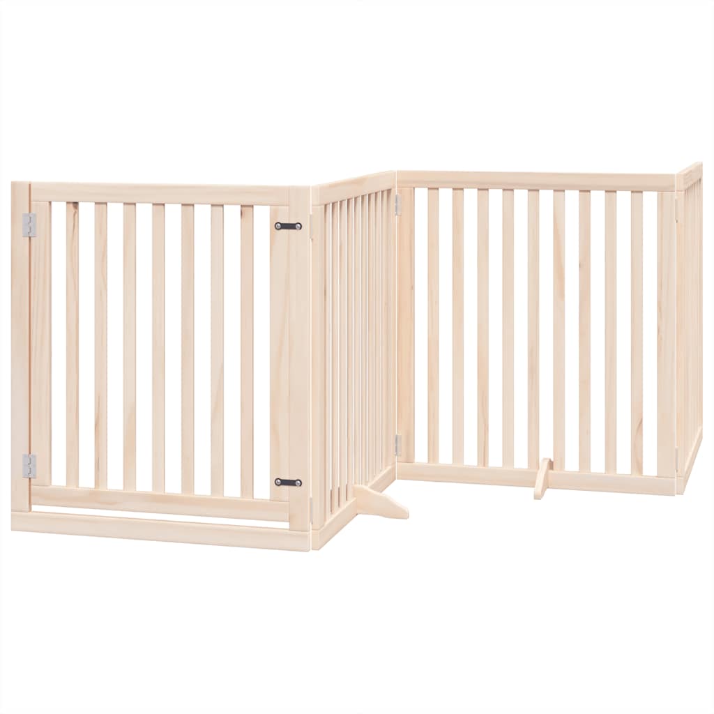 Vidaxx puerta plegable para perros con puerta 8 paneles 640 cm madera de álamo