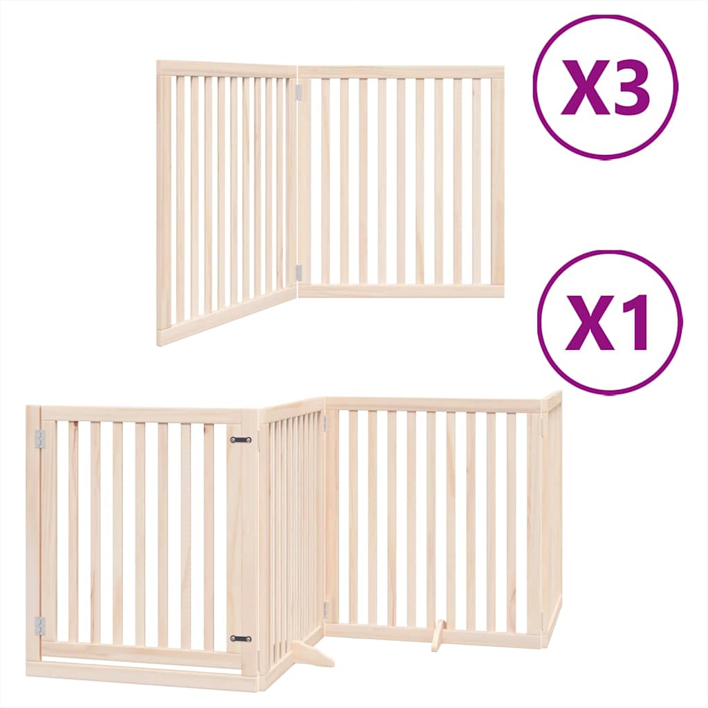 Vidaxx puerta plegable para perros con puerta 10 paneles 800 cm madera de álamo