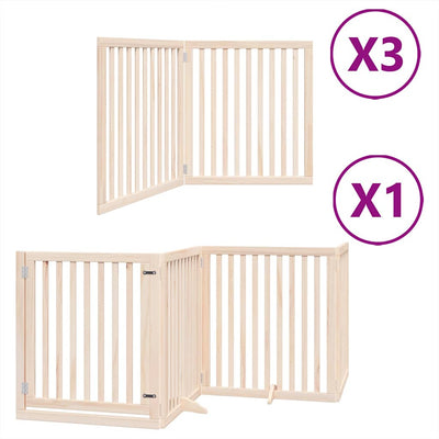 Cancello per cani pieghevole Vidaxx con porta 10 pannelli 800 cm in legno di pioppo