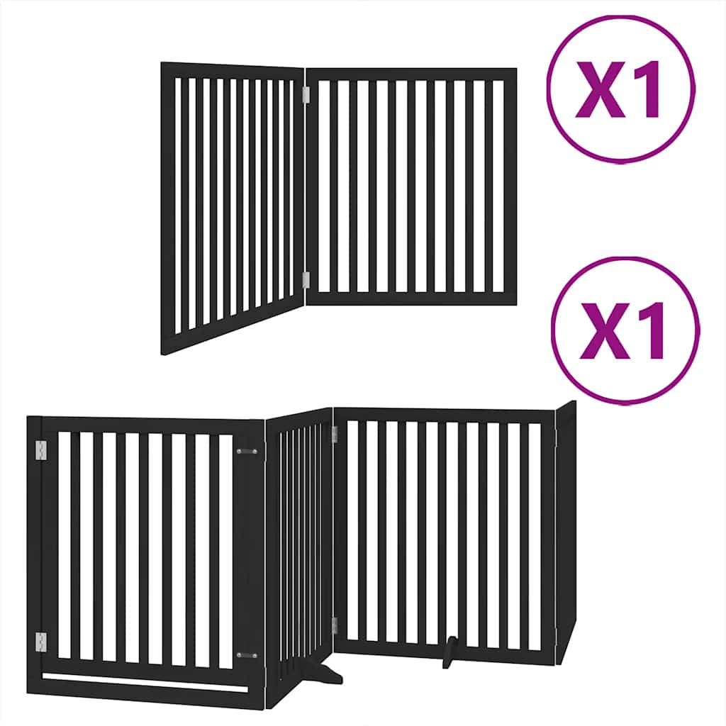 Vidaxx puerta para perros plegable 6 paneles 480 cm madera de álamo negro