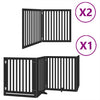 Vidaxx puerta para perros plegable 8 paneles 640 cm madera de álamo negro